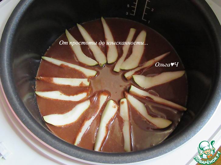 Шоколадный манник с грушами