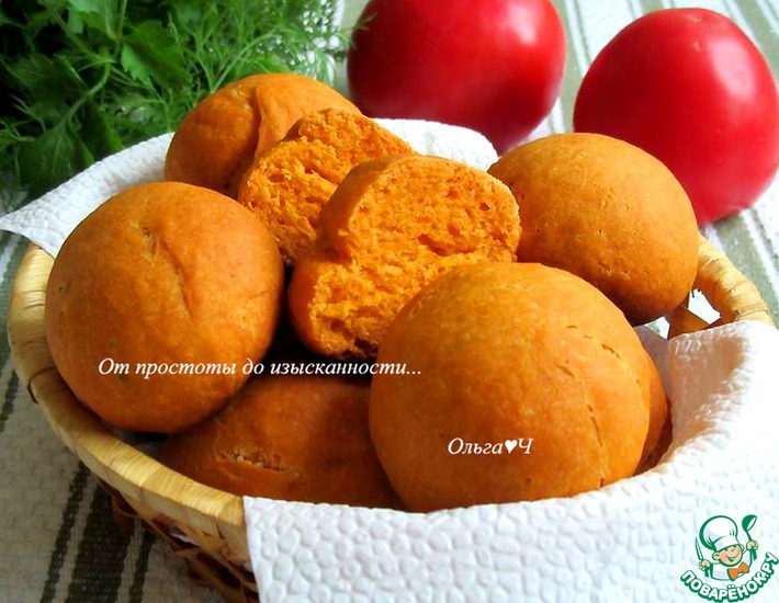Томатные булочки без дрожжей