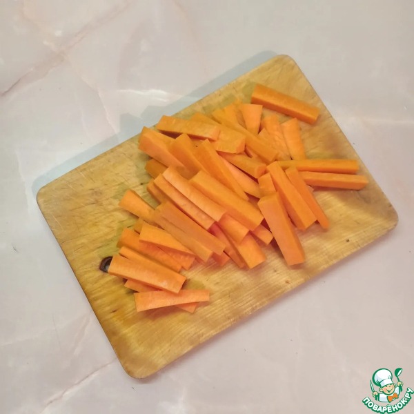 Курица, запеченная в рукаве с перцем и морковью