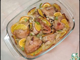 Курочка с луком и апельсинами