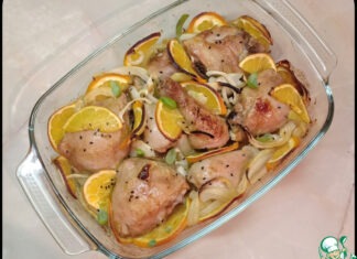 Курочка с луком и апельсинами