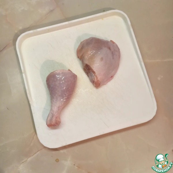 Курочка с луком и апельсинами