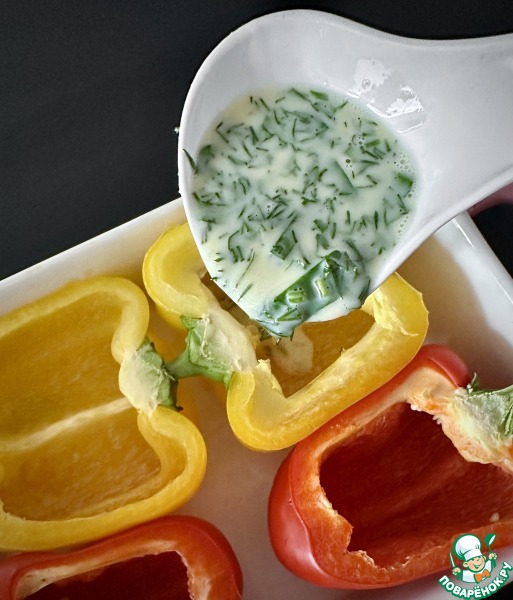 Омлет в перце. Запеченный с сыром