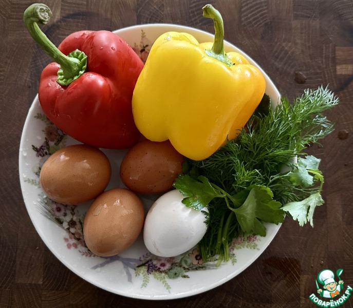 Омлет в перце. Запеченный с сыром