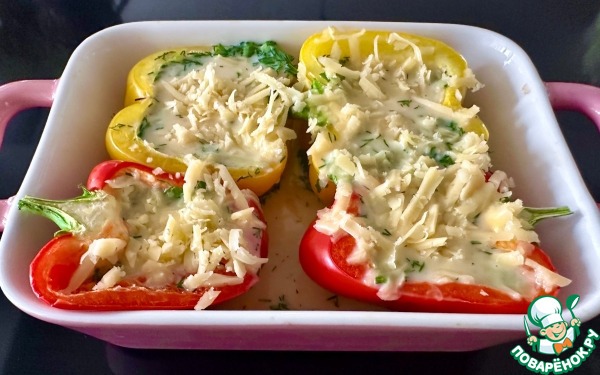 Омлет в перце. Запеченный с сыром