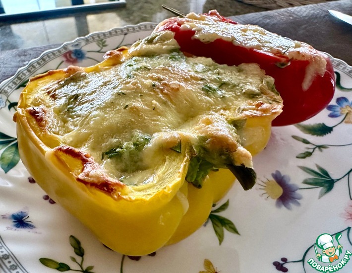 Омлет в перце. Запеченный с сыром