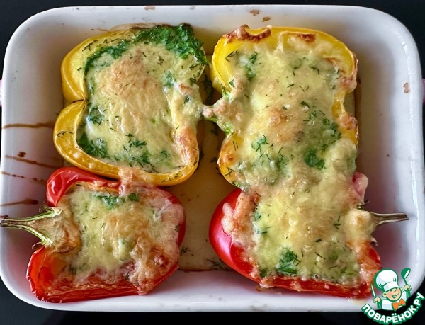 Омлет в перце. Запеченный с сыром