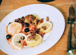 Рыба, запечённая с харисой и орехами