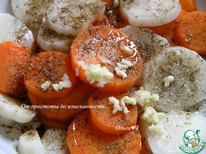 Салат-гарнир из дайкона и моркови