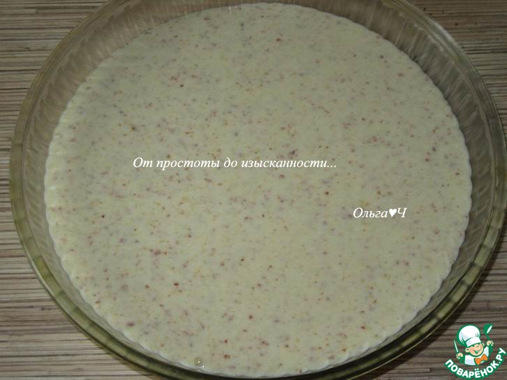 Шоколадно-творожный пирог с брусникой, миндалём