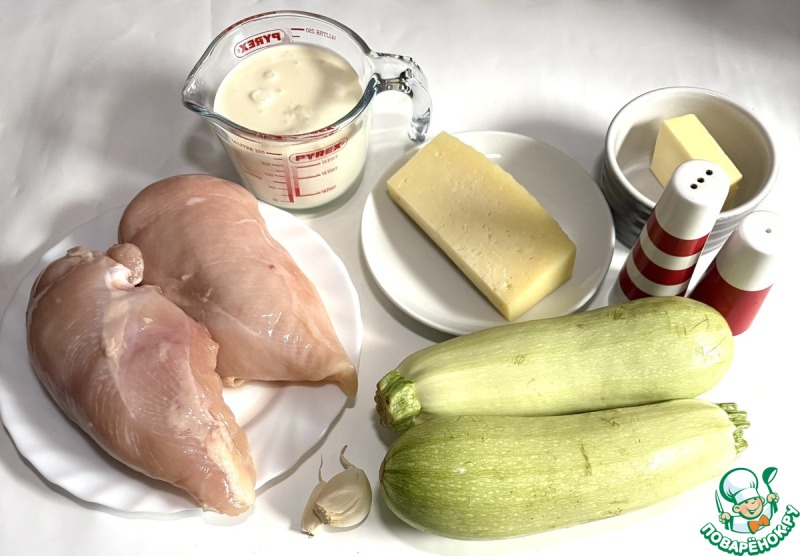 Спагетти из цуккини с курицей