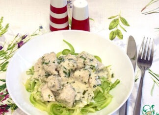 Спагетти из цуккини с курицей