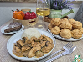 Фрикасе из цуккини и курицы