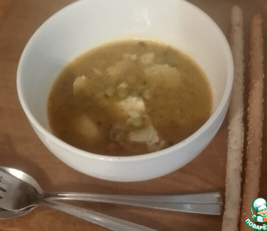 Кокосовое карри с зелёным горошком