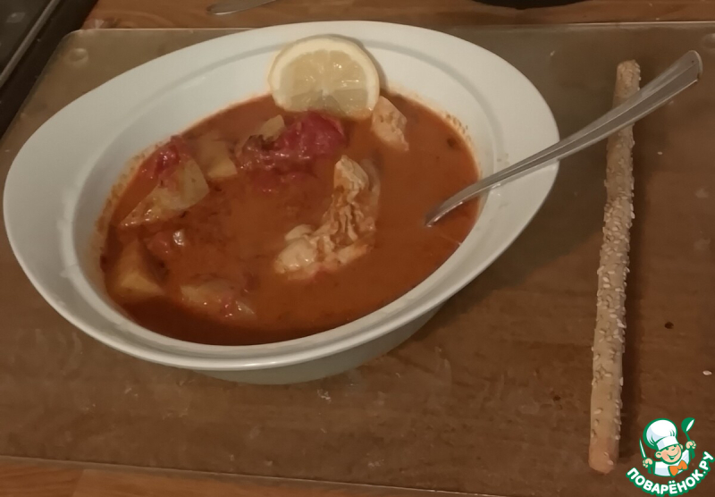 Курица в кокосовом соусе с картофелем