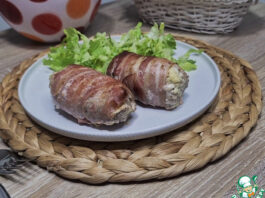 Мясные рулетики с ананасами