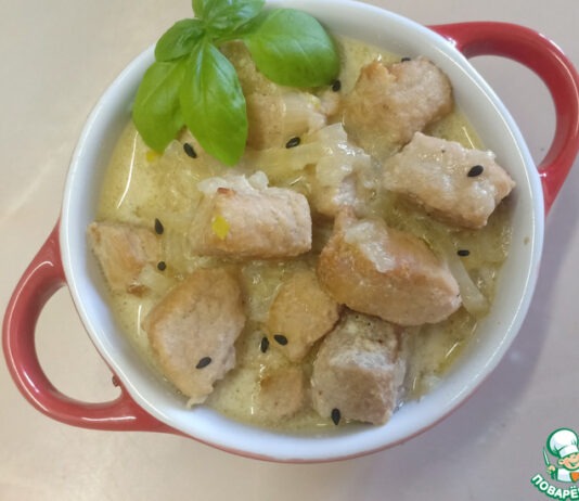 Мясо, тушеное со сметаной