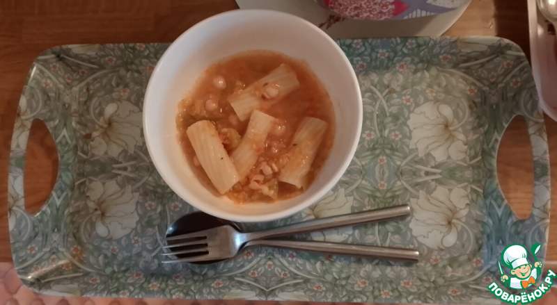 Острая паста с нутом и лимоном