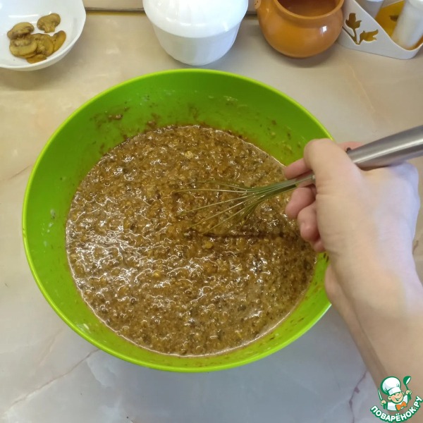 Печеночный торт с грибами