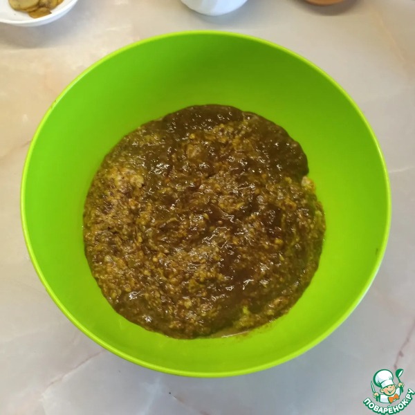 Печеночный торт с грибами