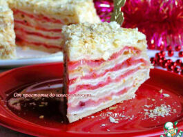 Постный торт «Наполеон» с вишней