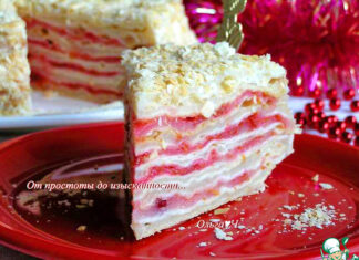 Постный торт «Наполеон» с вишней