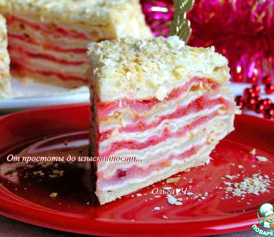 Постный торт «Наполеон» с вишней