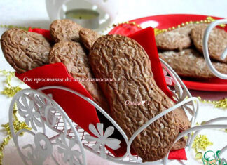 Шоколадное печенье с кокосовой стружкой