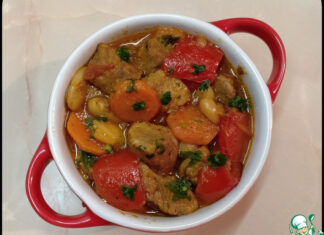 Свинина с фасолью и овощами