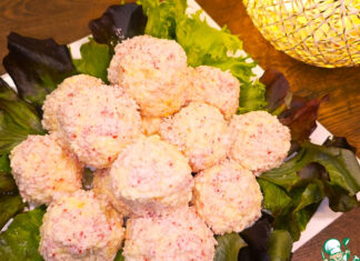 Закуска Рафаэлло с крабовыми палочками