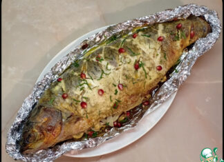 Запеченый белый амур под сметанной корочкой