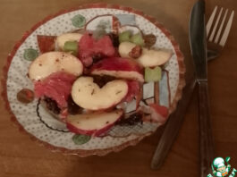 Цитрусовый салат с грецкими орехами