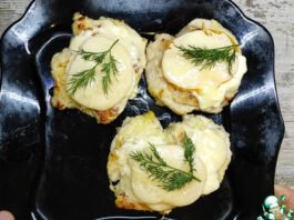 Эсколоп с помидорами и сыром из куриной грудки