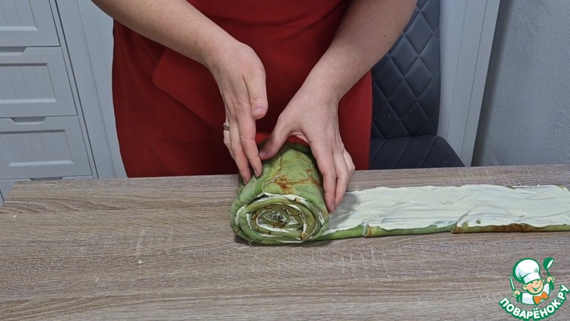 Фисташковый блинный торт