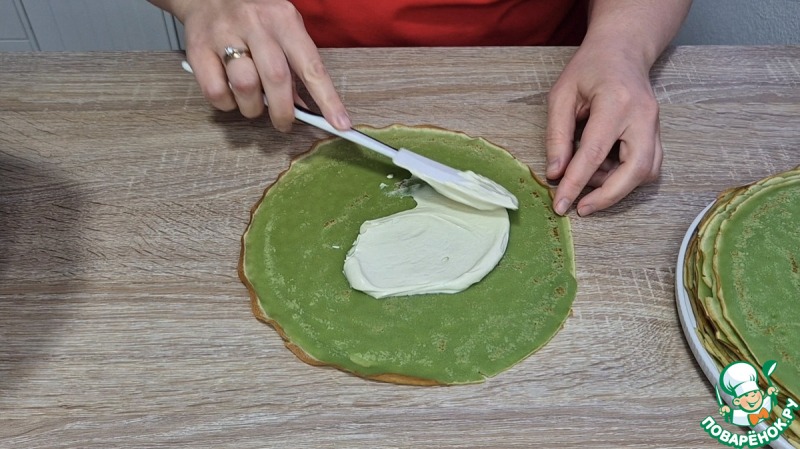 Фисташковый блинный торт