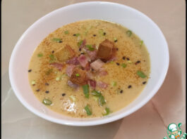 Гороховый крем-суп с копченостями