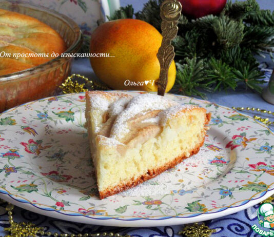 Имбирный пирог с грушами