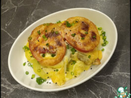 Мясо с помидорами и грибами