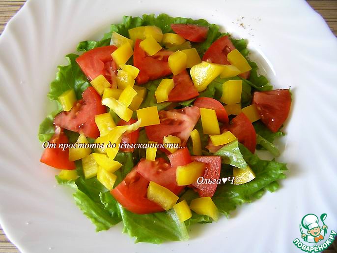 Овощной салат с перепелиными яйцами