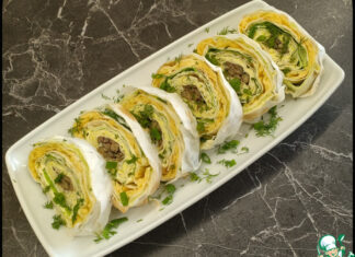 Рулет из лаваша со шпротами