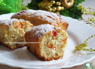 Творожный штоллен с кумкватом, вишней, курагой