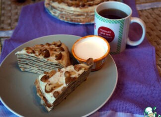 Блинный пирог с грибами