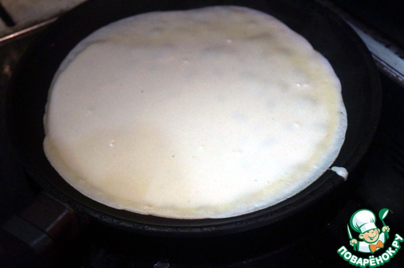 Блинный пирог с грибами