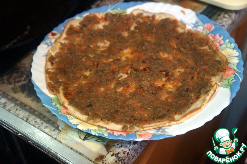 Блинный пирог с грибами