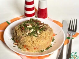 Булгур с куриной грудкой и овощами