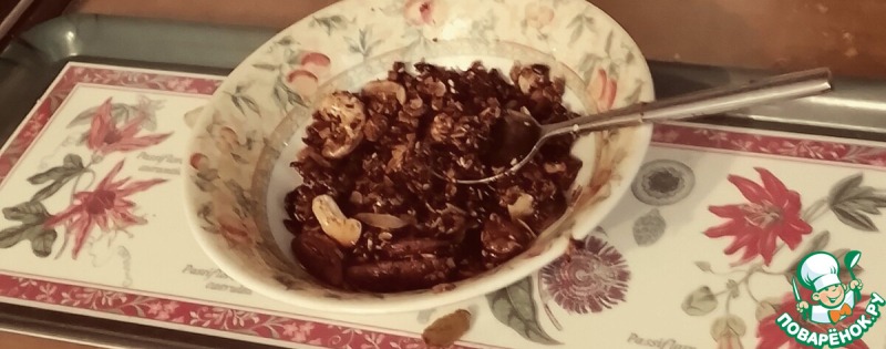 Гранола с медом, соевым соусом, орехами