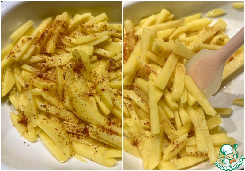 Курица в йогурте. Бёдра с картошкой в духовке