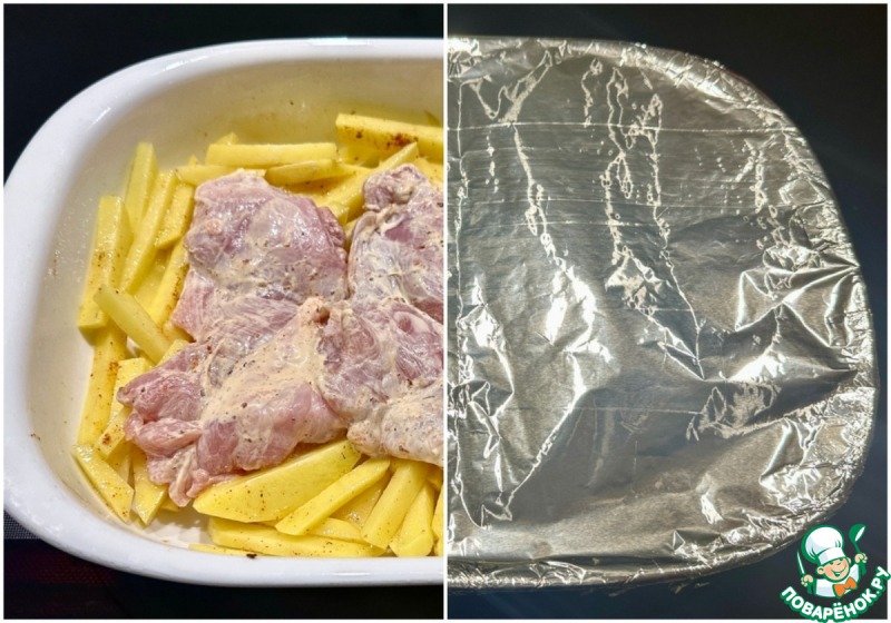 Курица в йогурте. Бёдра с картошкой в духовке