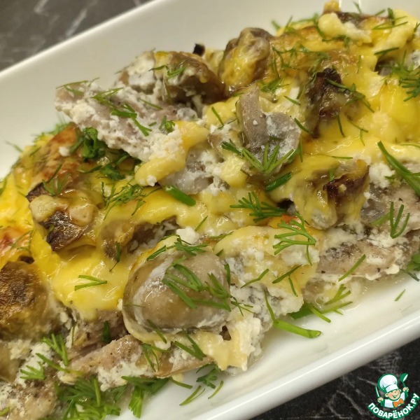 Мясо в сливках в духовке