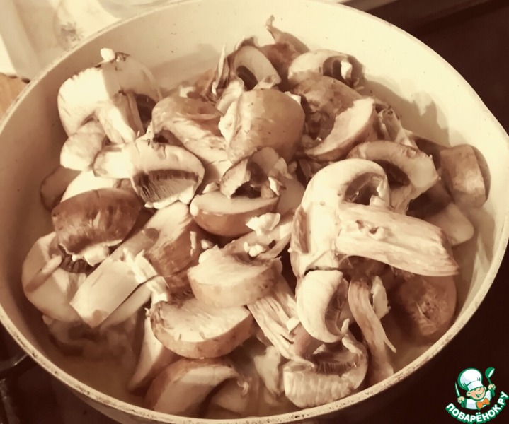 Пирог-киш с грибами и артишоками